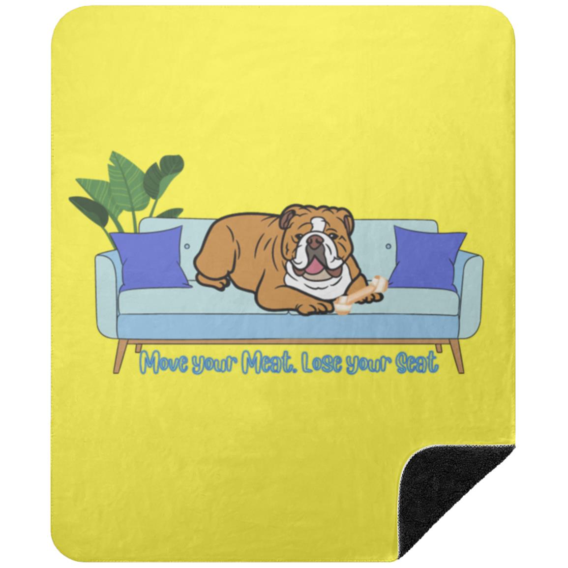 Funny Bulldog Fuzzy Blanket Premium Sherpa Blanket 50x60