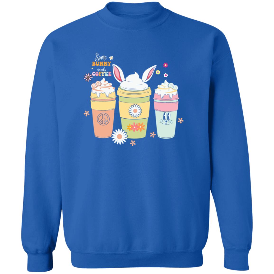 Some Bunny Needs Coffee Sweatshirt - Cute Bunny Cup Design - Unisex Pullover Sweatshirt