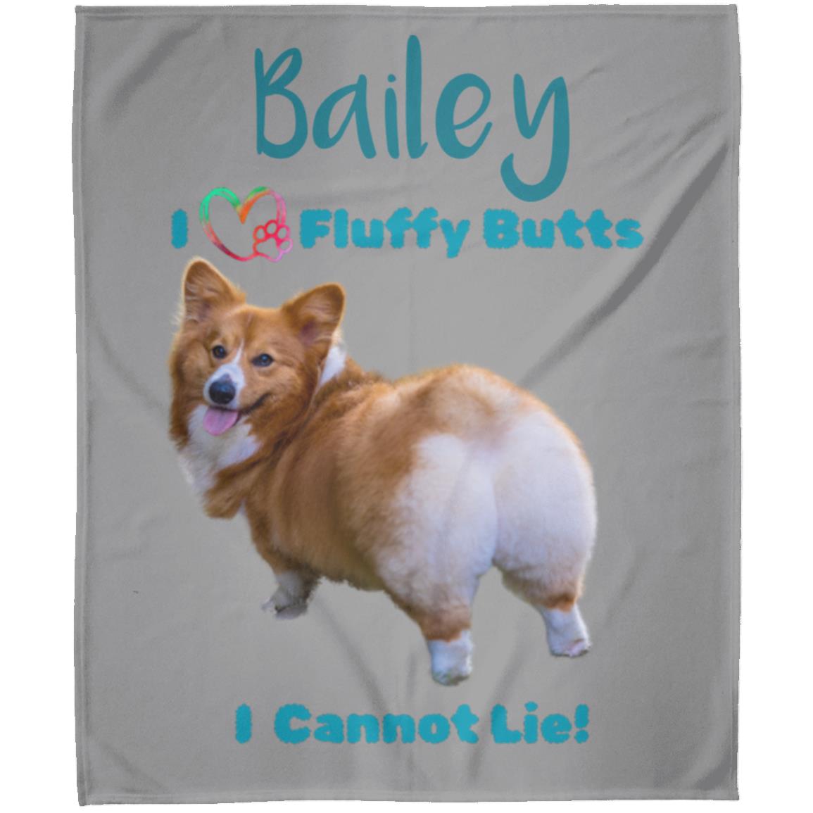 PERSONALIZABLE Corgi Fluffy butt Fleece Blanket 50x60- FREE SHIPPING