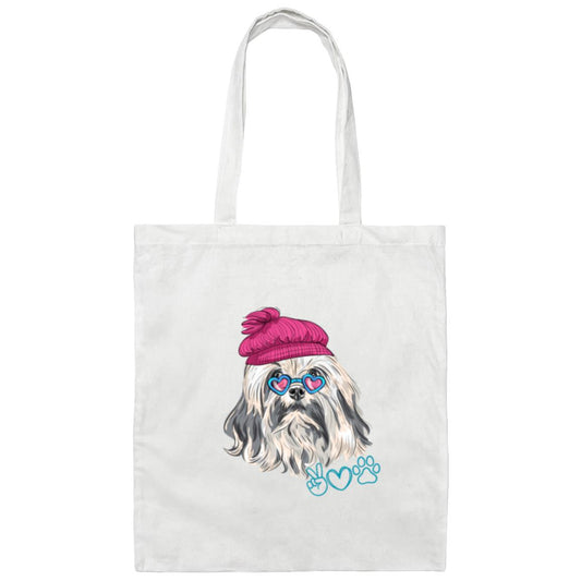 Peace Dog Canvas Tote Bag