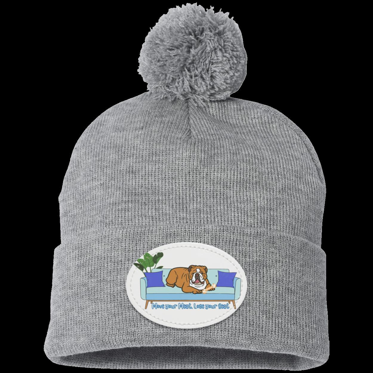 Funny Bulldog Pom Pom Knit Cap