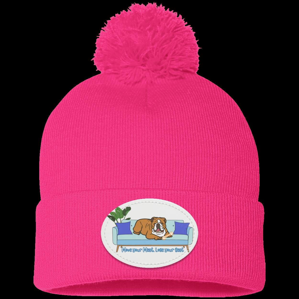 Funny Bulldog Pom Pom Knit Cap