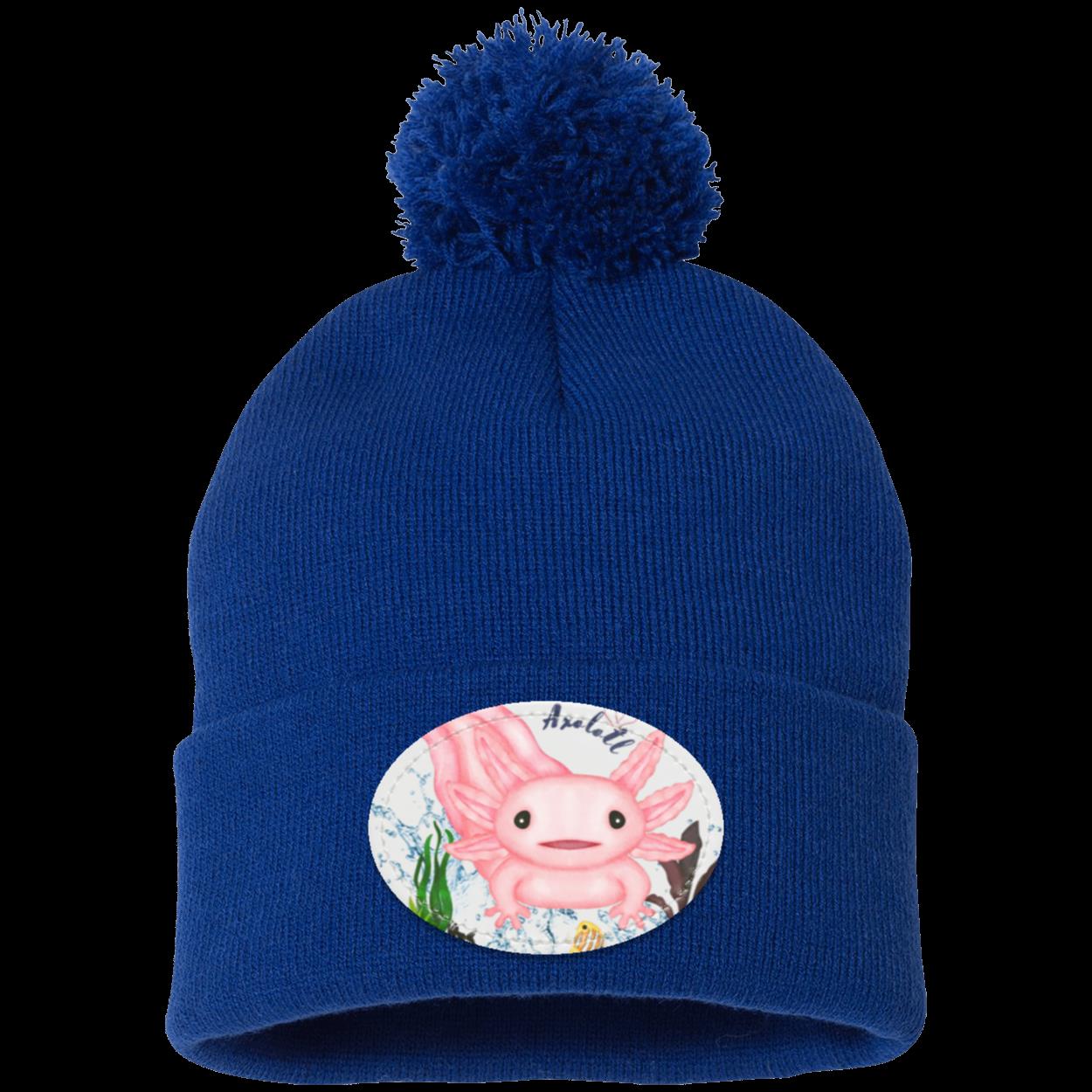 Axolotl Pom Pom Knit Cap for kids & Adults