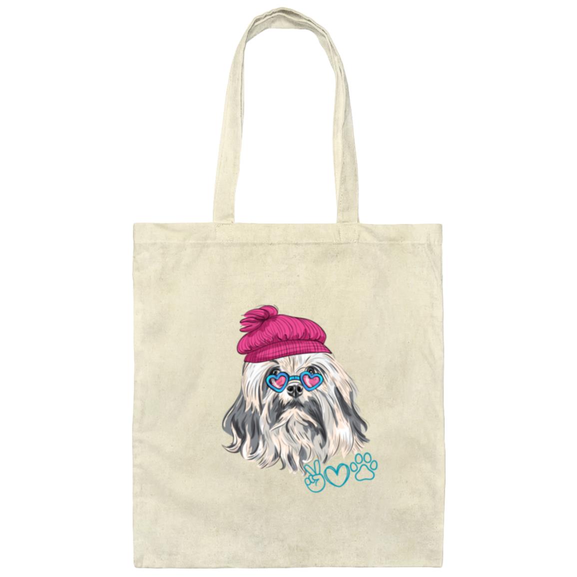 Peace Dog Canvas Tote Bag