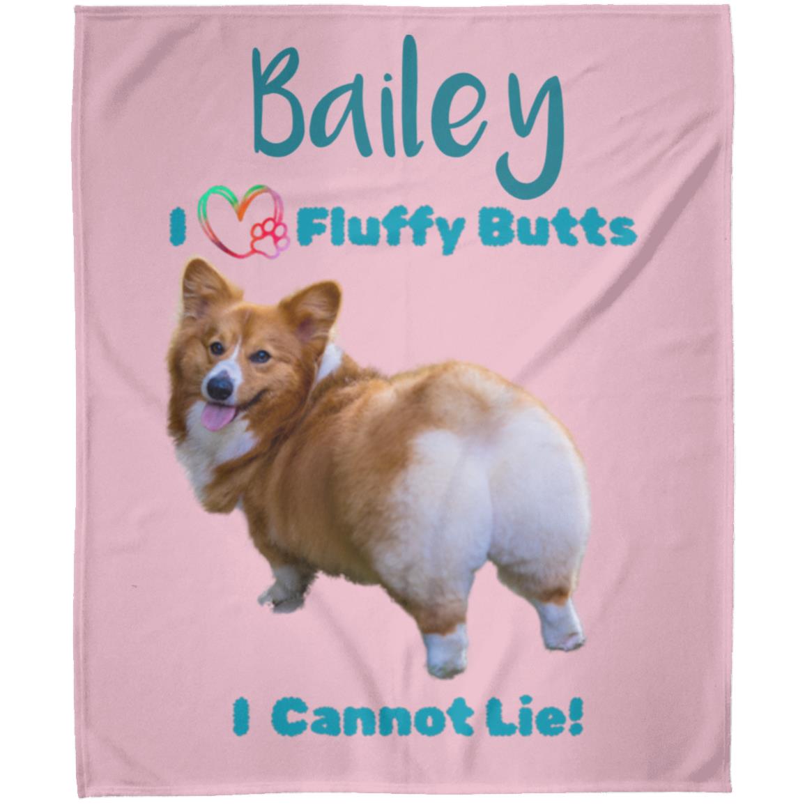 PERSONALIZABLE Corgi Fluffy butt Fleece Blanket 50x60- FREE SHIPPING