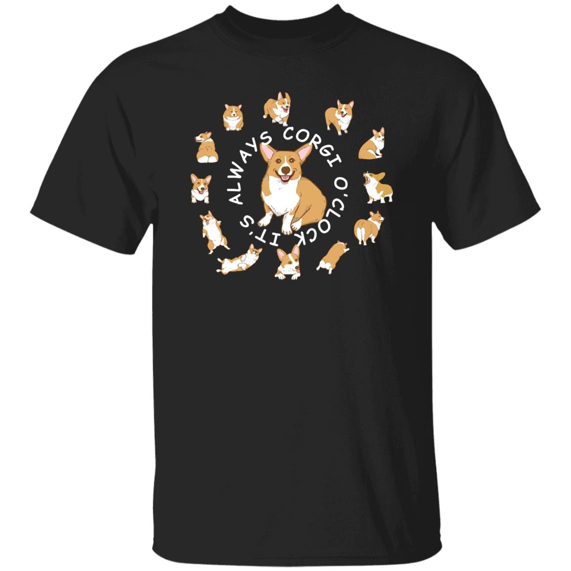 Corgi It's always Corgi O'Clock T-Shirt featuring 12 Corgis