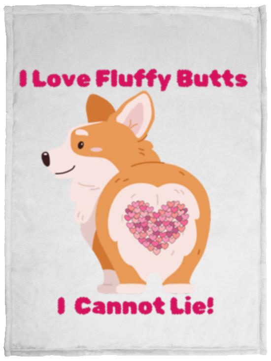 CORGI FLUFF BUTT Cozy Plush Fleece Blanket - 30x40in