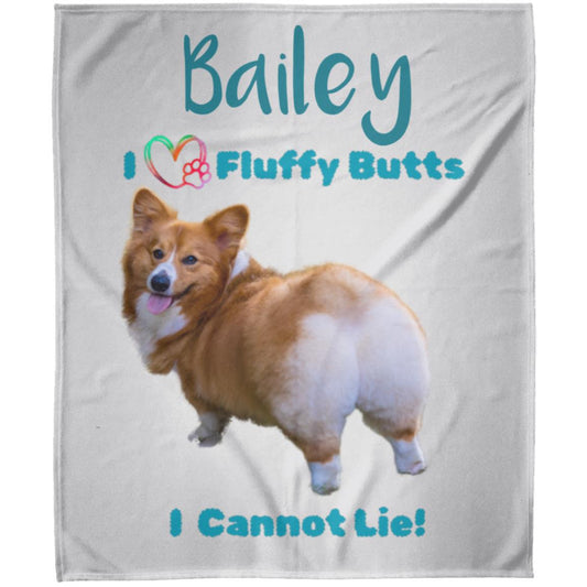 PERSONALIZABLE Corgi Fluffy butt Fleece Blanket 50x60- FREE SHIPPING