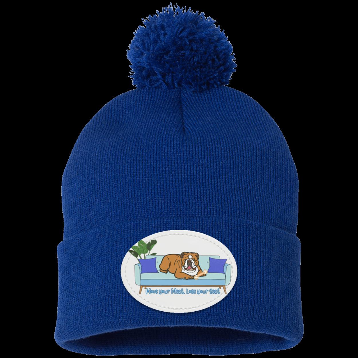 Funny Bulldog Pom Pom Knit Cap