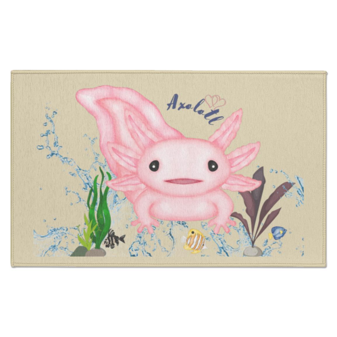 Axolotl Rug with non Skid Back for Bathroom, Doormat or bedroom