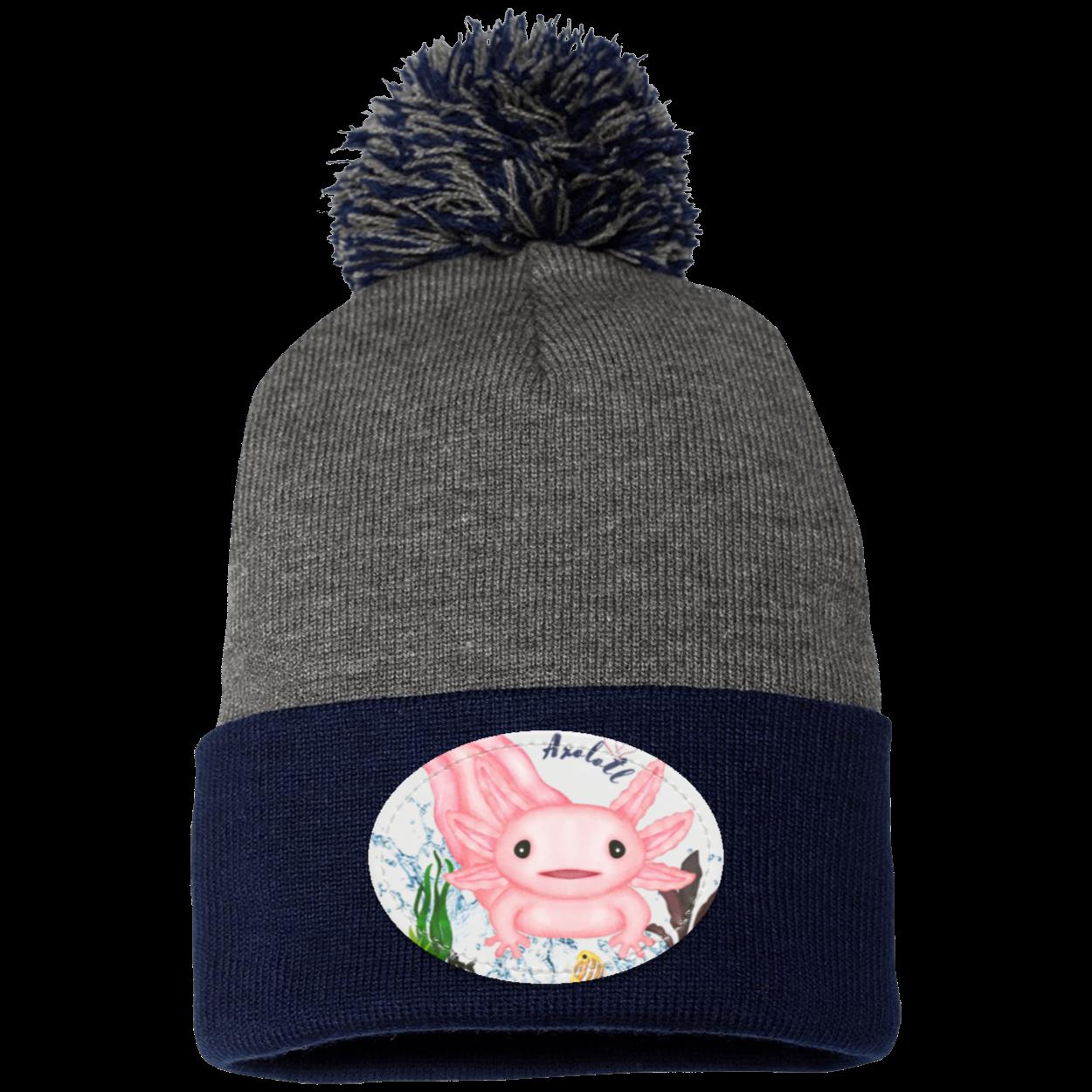 Axolotl Pom Pom Knit Cap for kids & Adults