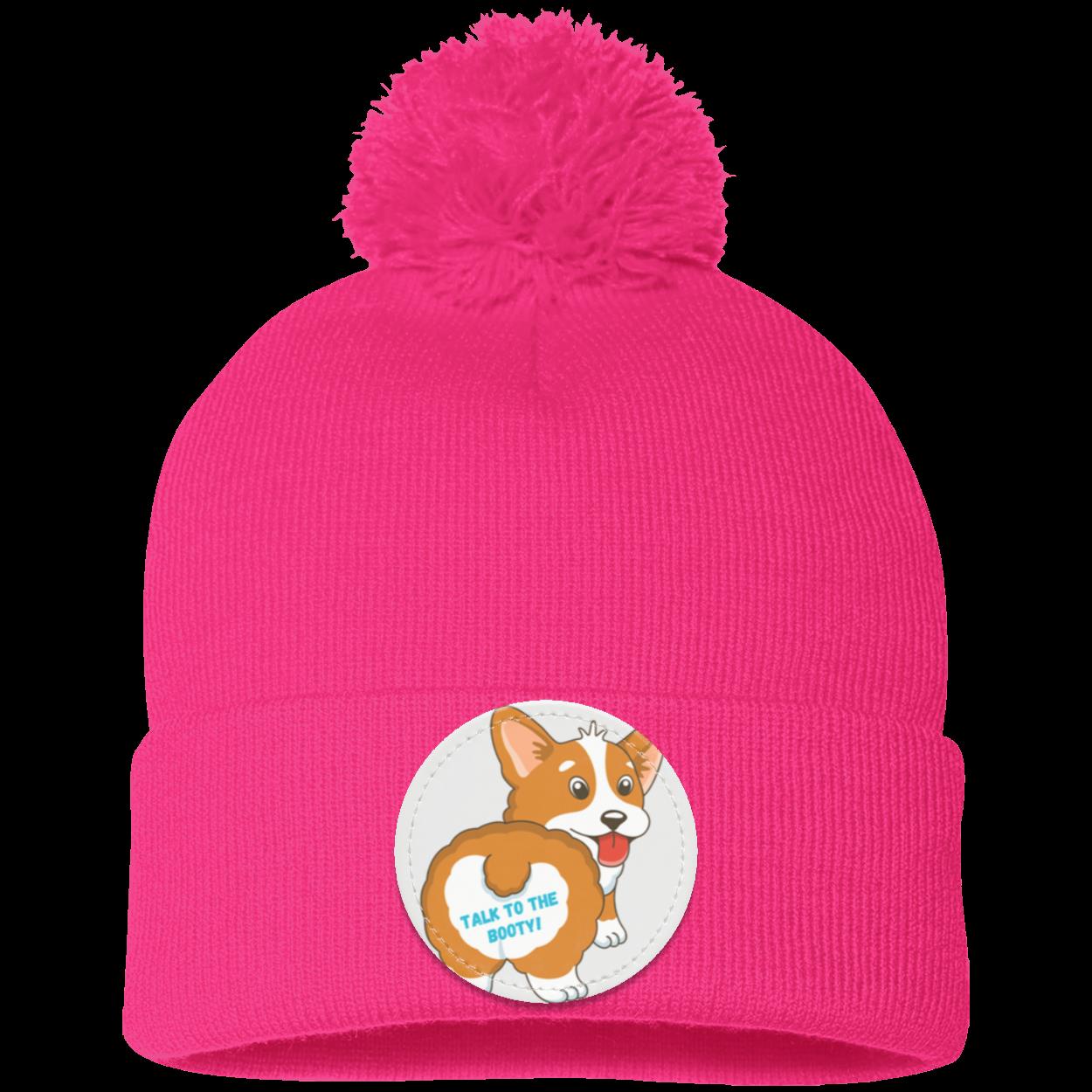 Talk to the booty Corgi Pom Pom Knit Cap