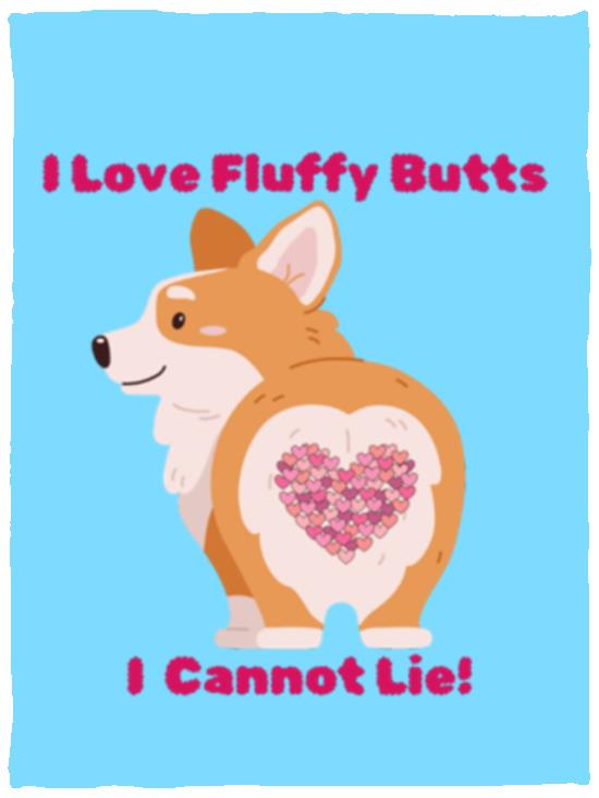 CORGI FLUFF BUTT Cozy Plush Fleece Blanket - 30x40in