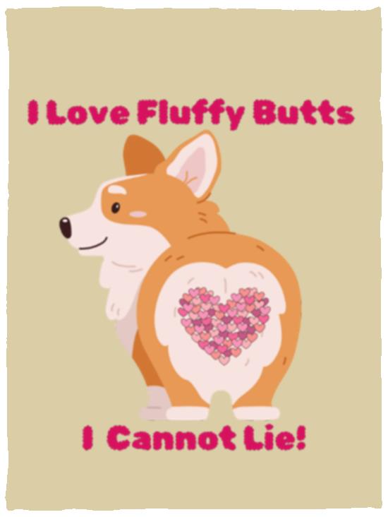 CORGI FLUFF BUTT Cozy Plush Fleece Blanket - 30x40in