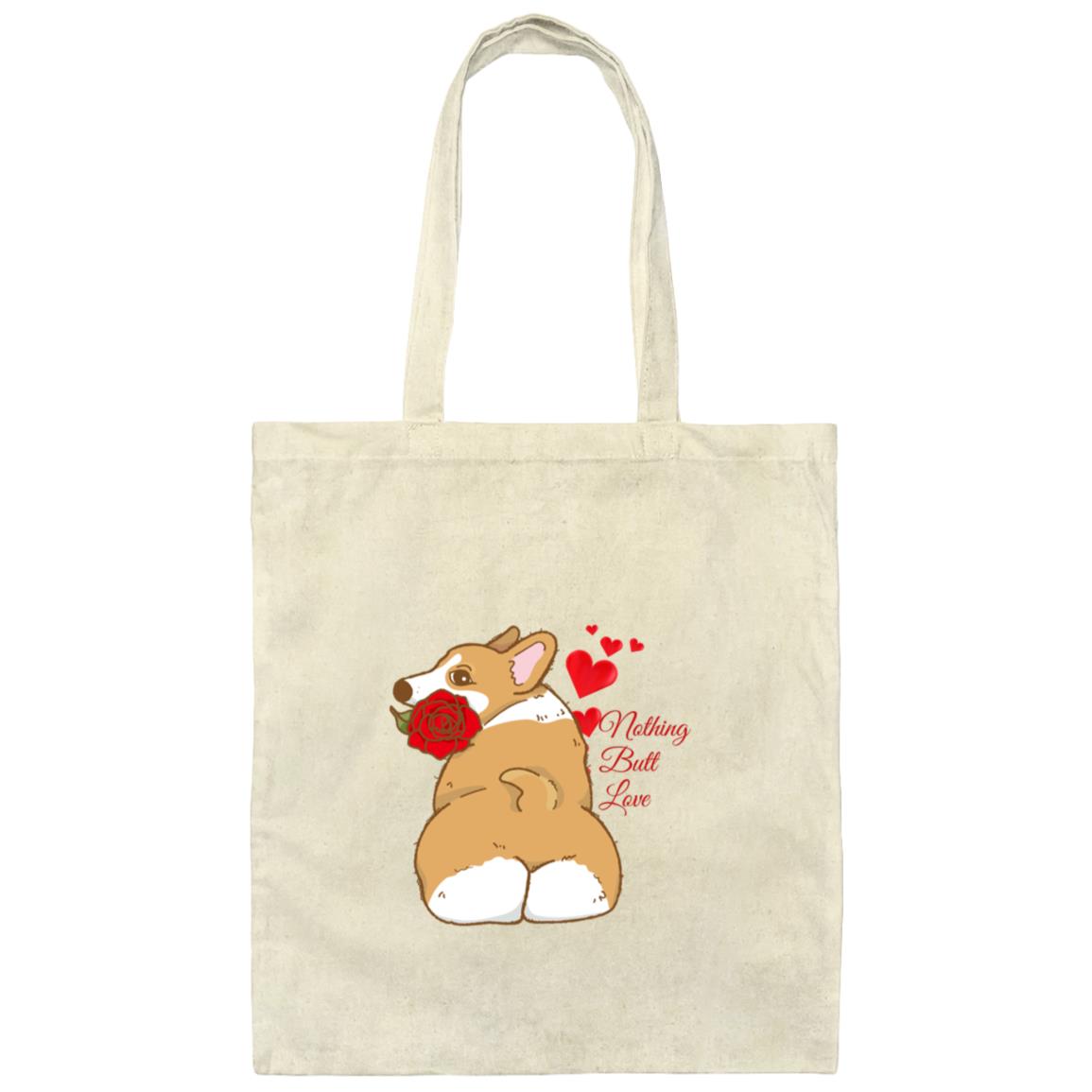 Corgi Nothing Butt Love Canvas Tote Bag- Perfect Valentines or Anyday Gift!