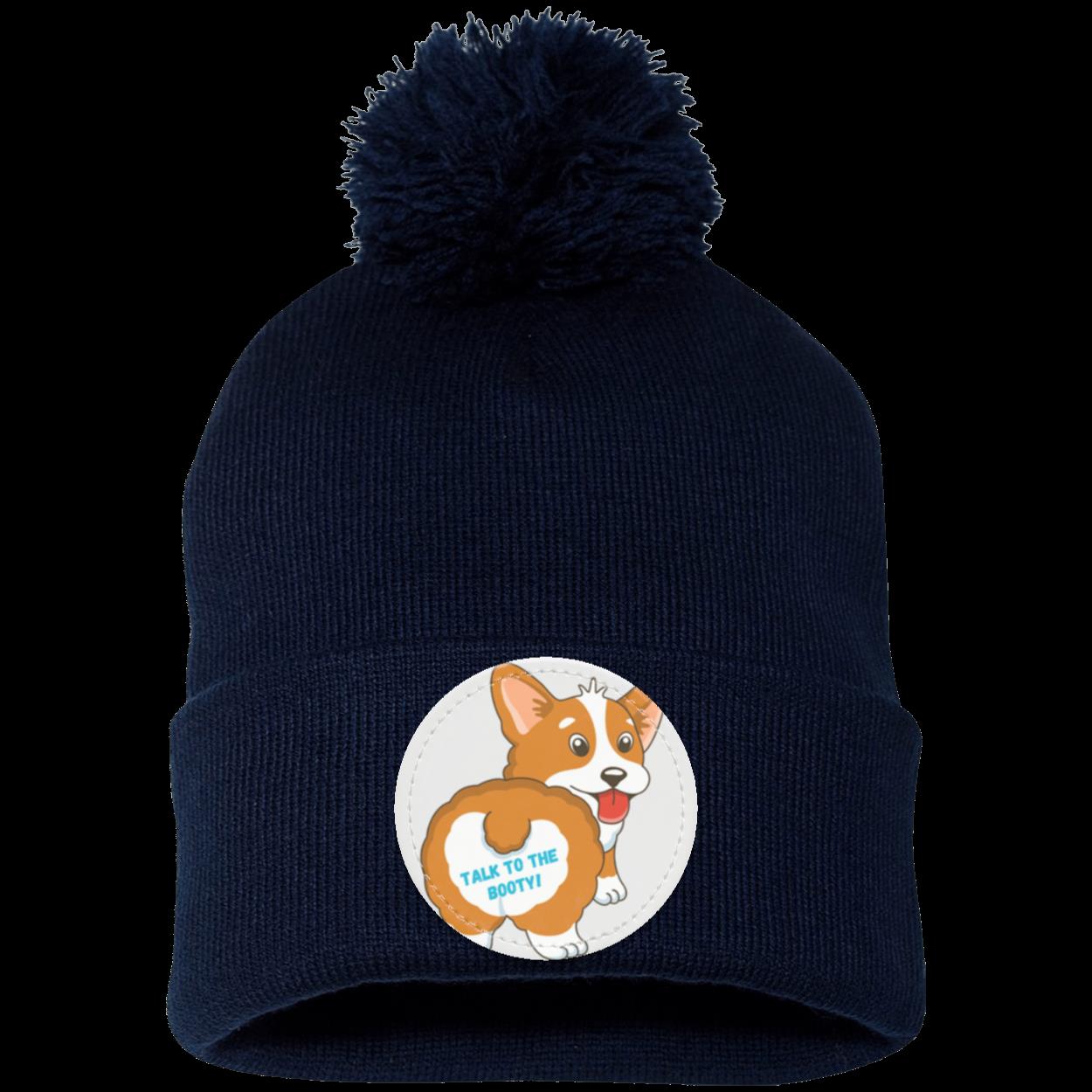 Talk to the booty Corgi Pom Pom Knit Cap