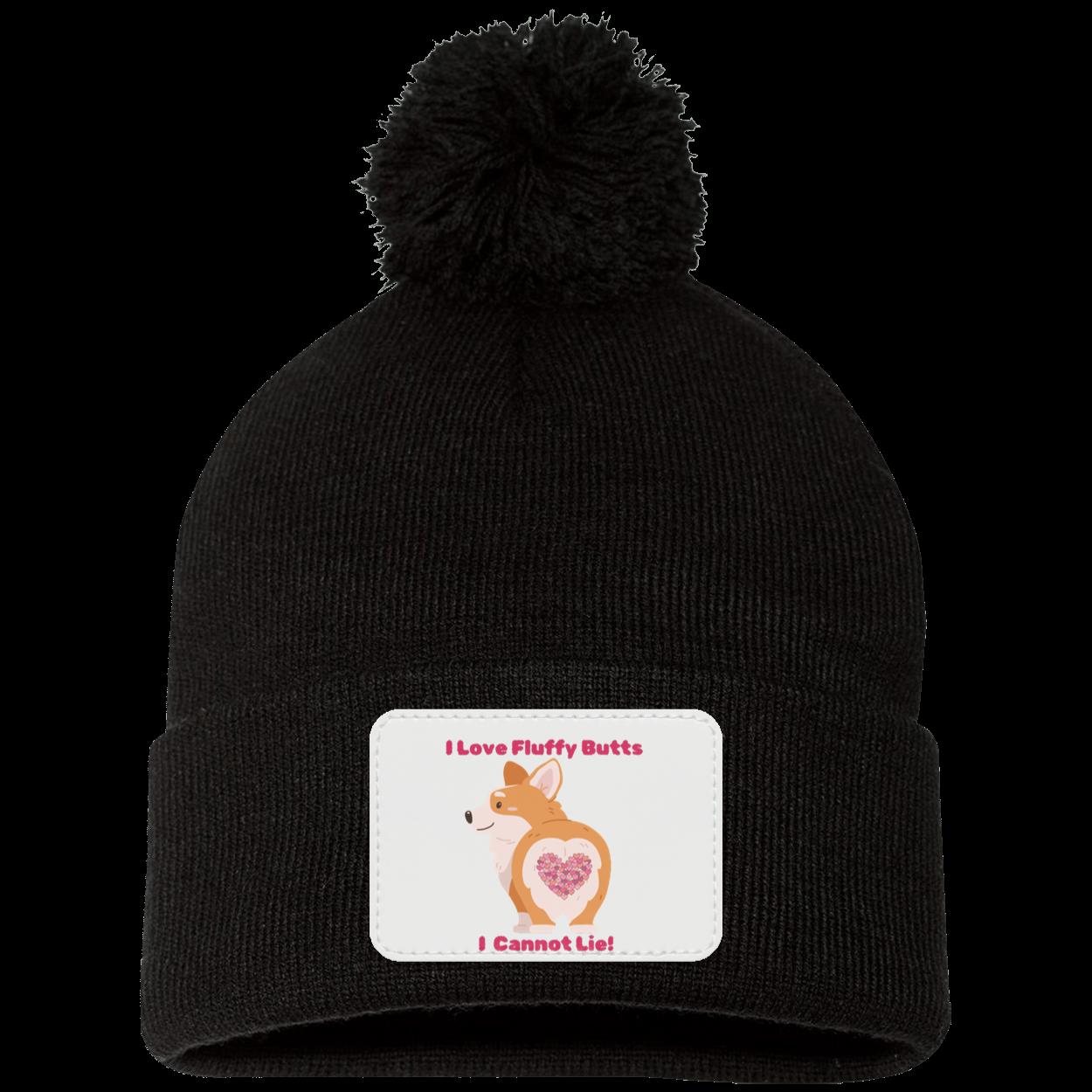 Fluffy Corgi Love Pom Pom Knit Cap