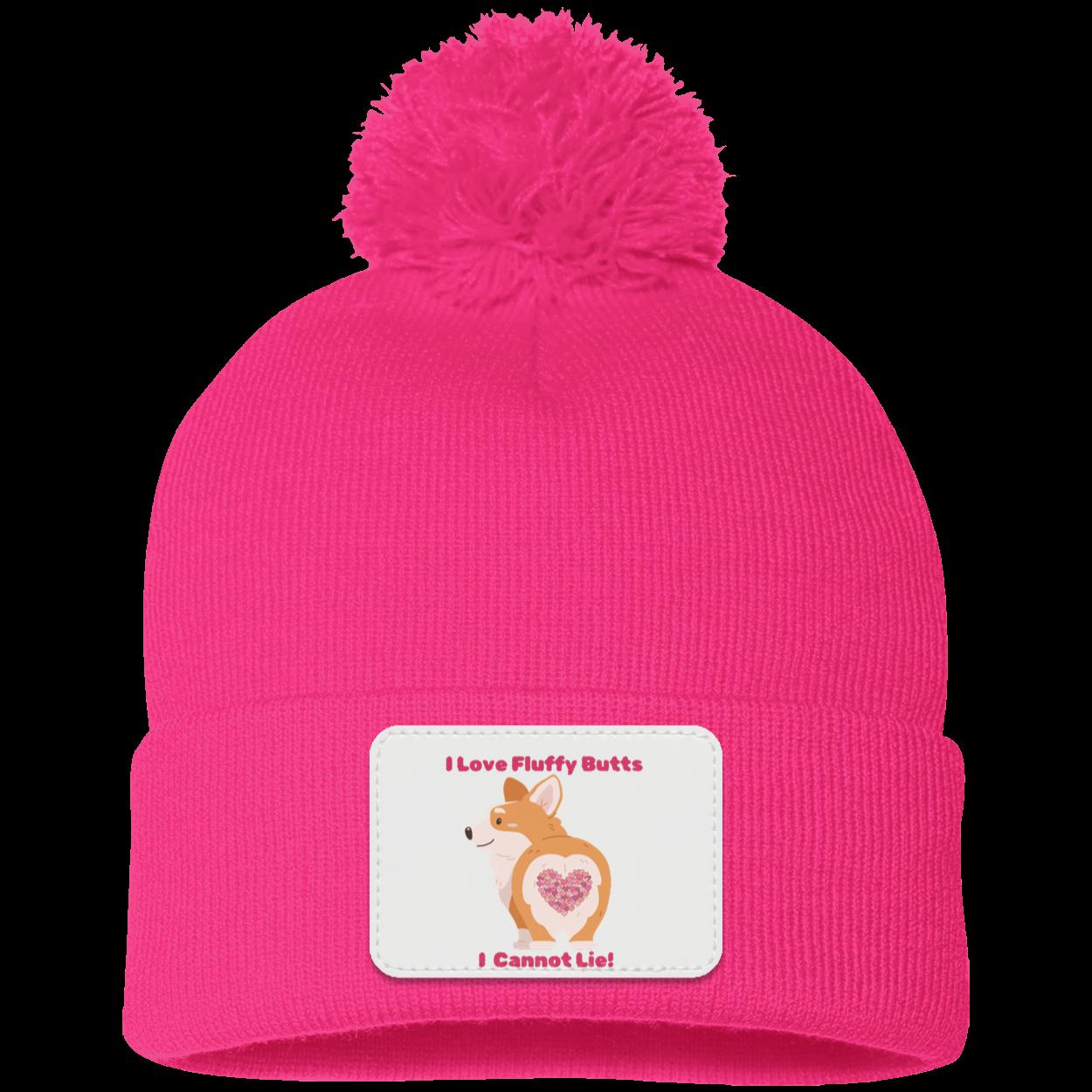 Fluffy Corgi Love Pom Pom Knit Cap