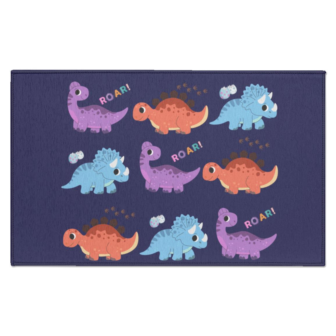 Dinosaur Pattern Cartoon Type Indoor Non Slip Rug