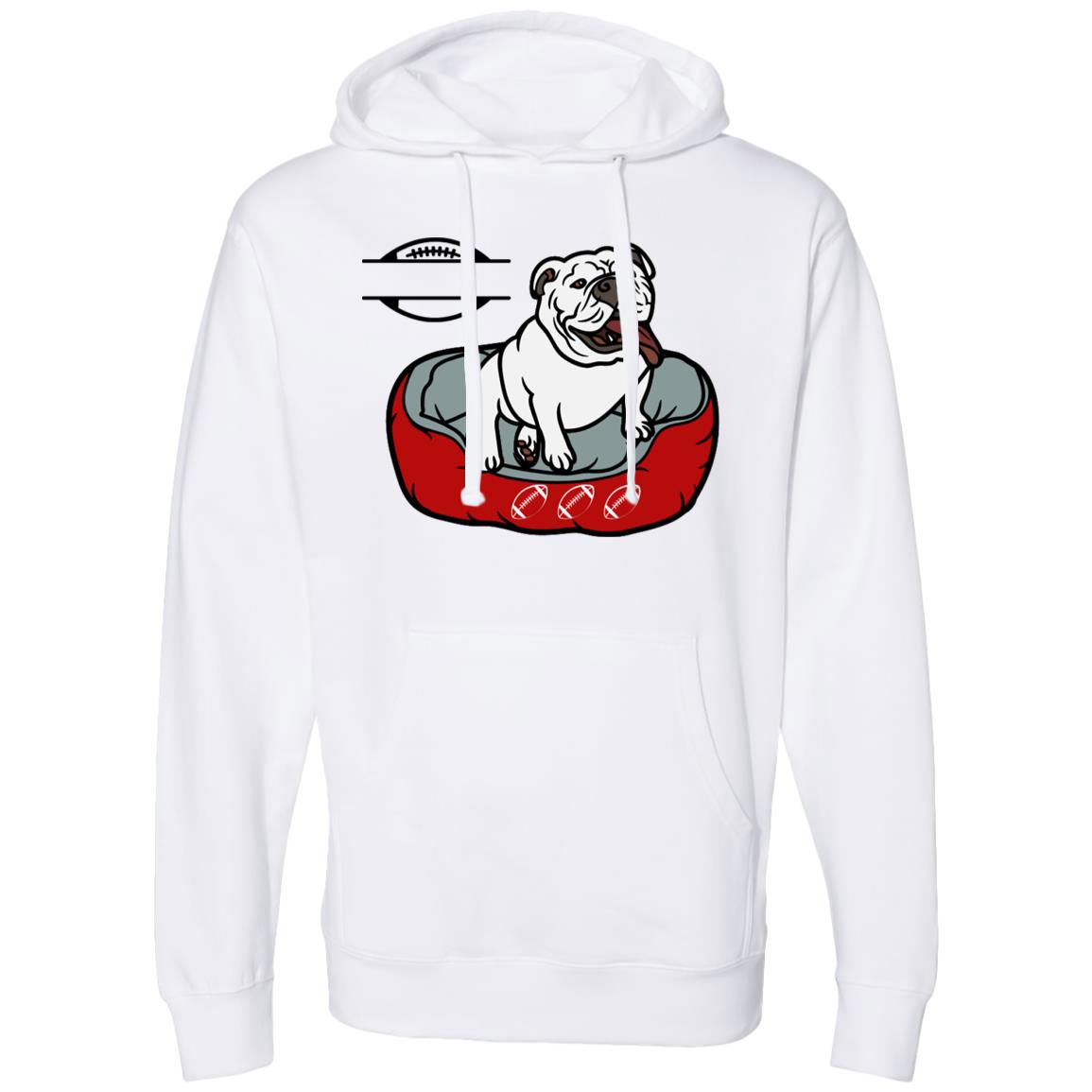 Personalizable Bulldog Football Hooded Sweatshirt