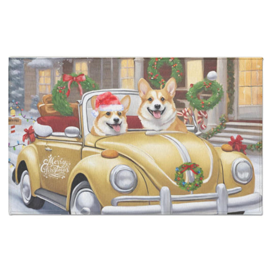 Christmas Corgi Indoor Doormat