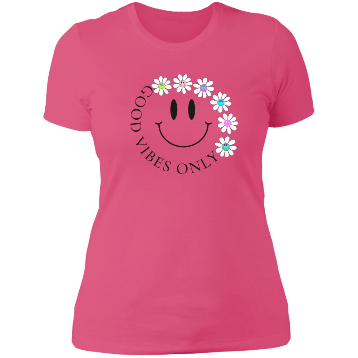 Preppy Aesthetic Good Vibes Smiley Face Ladies' Boyfriend T-Shirt