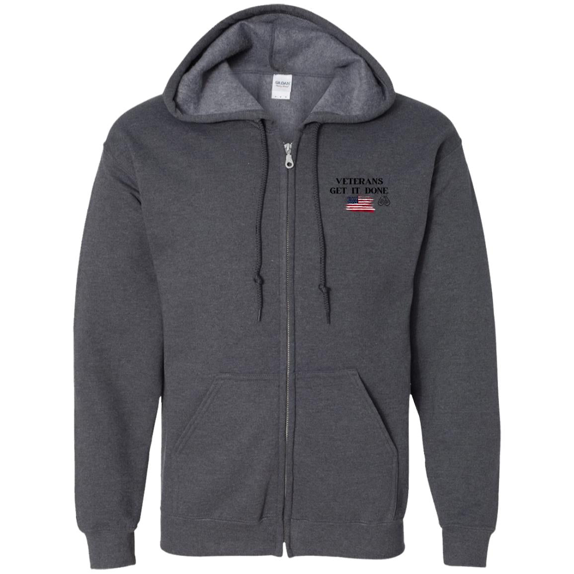 Veterans Get it Done!  Zip Up Hooded Sweatshirt