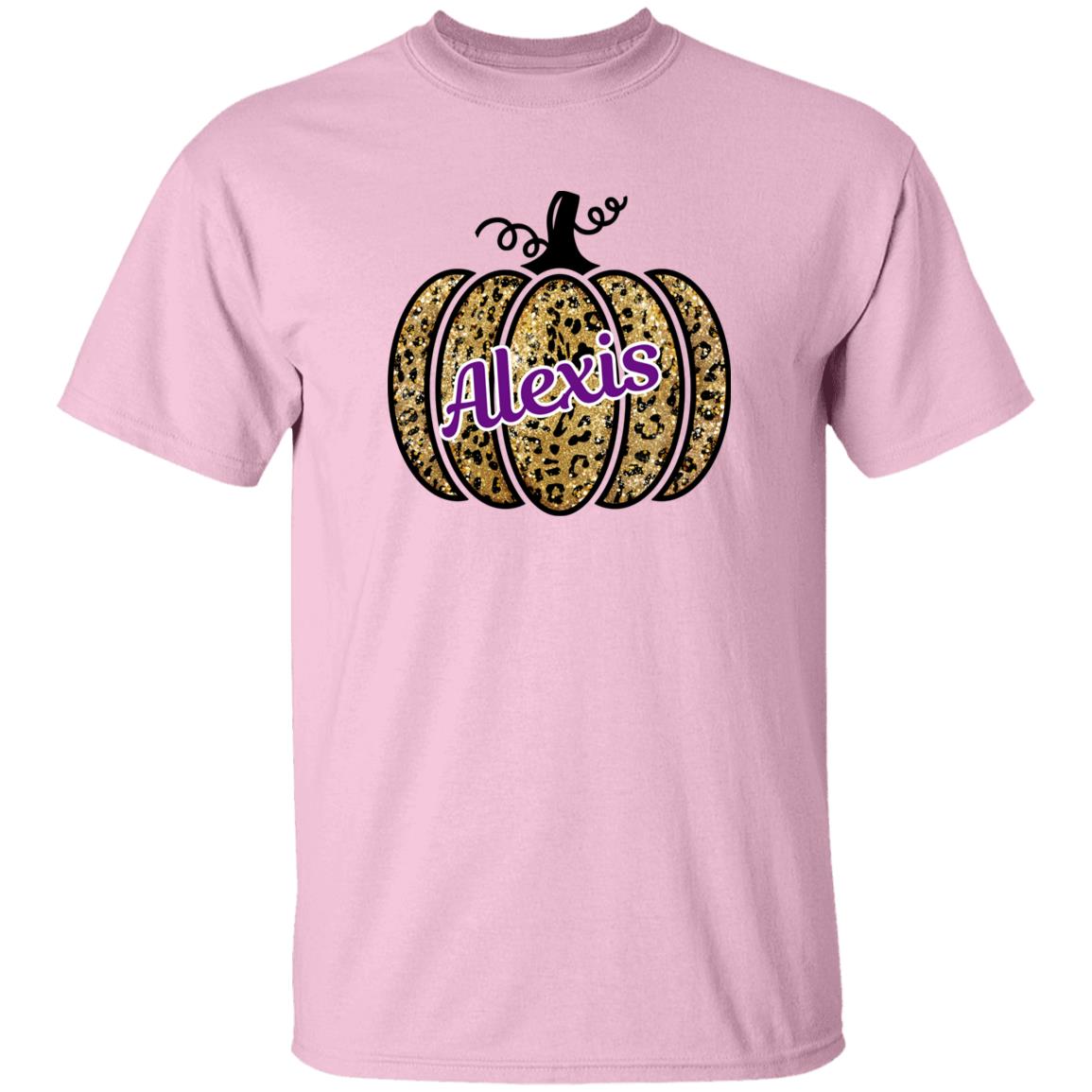 Personalized Pumpkin Cheetah Print Youth 100% Cotton T-Shirt