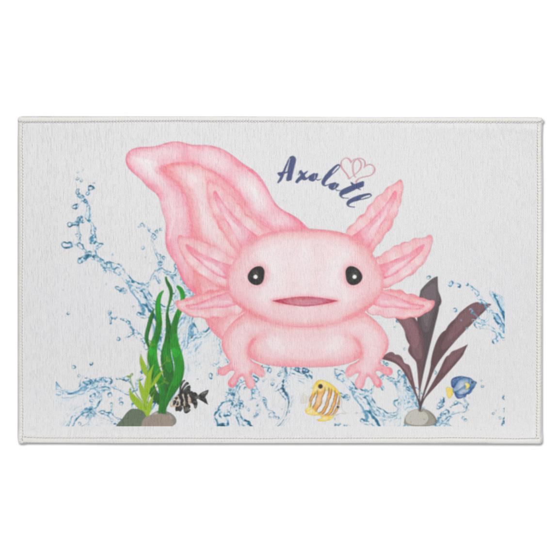 Axolotl Rug with non Skid Back for Bathroom, Doormat or bedroom