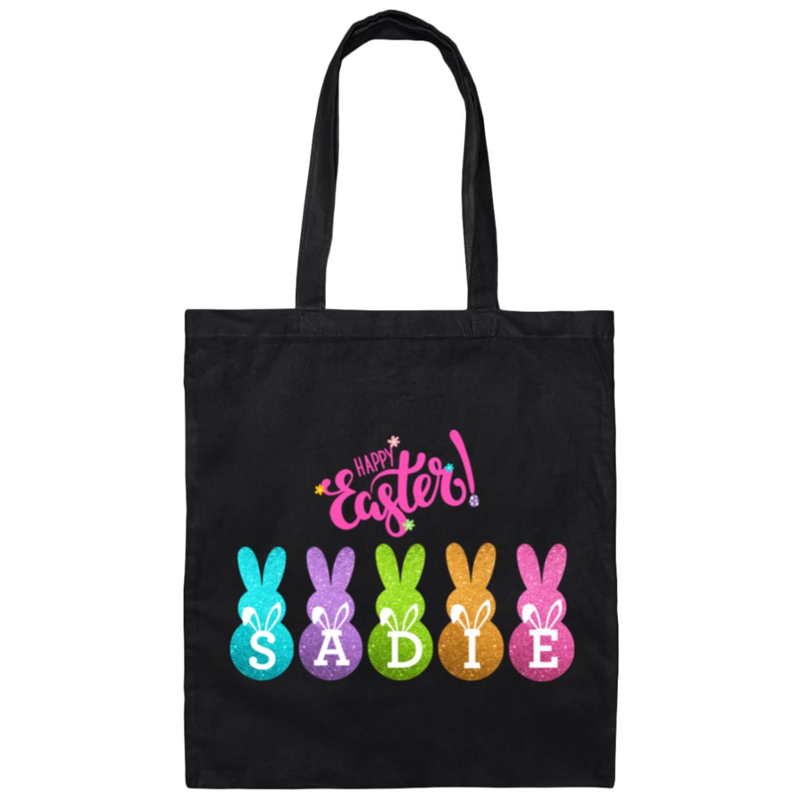 Happy Easter Peeps. Easter Egg Collection Canvas Tote Bag. Glittery Peeps-Personalizable