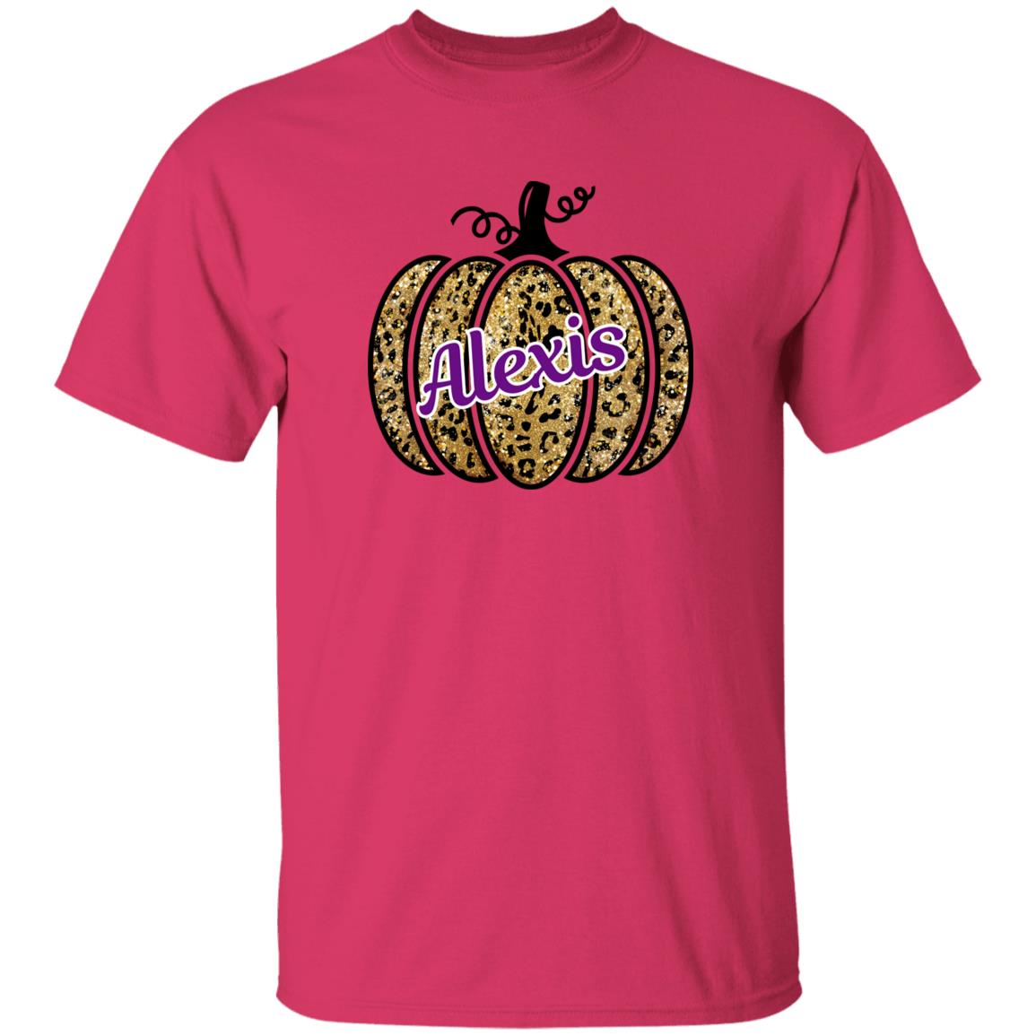 Personalized Pumpkin Cheetah Print Youth 100% Cotton T-Shirt