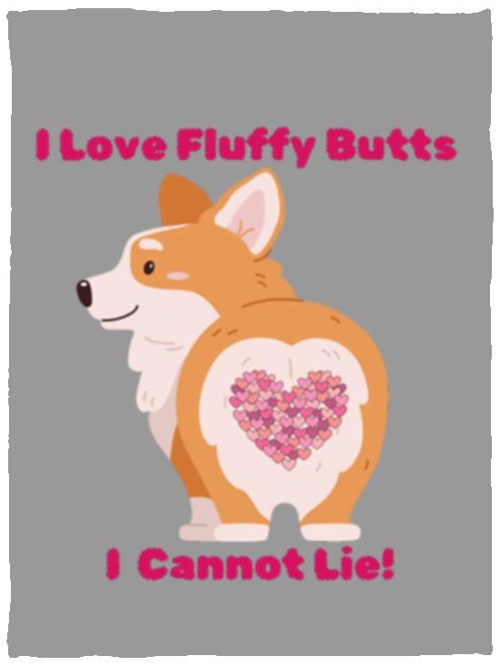 CORGI FLUFF BUTT Cozy Plush Fleece Blanket - 30x40in