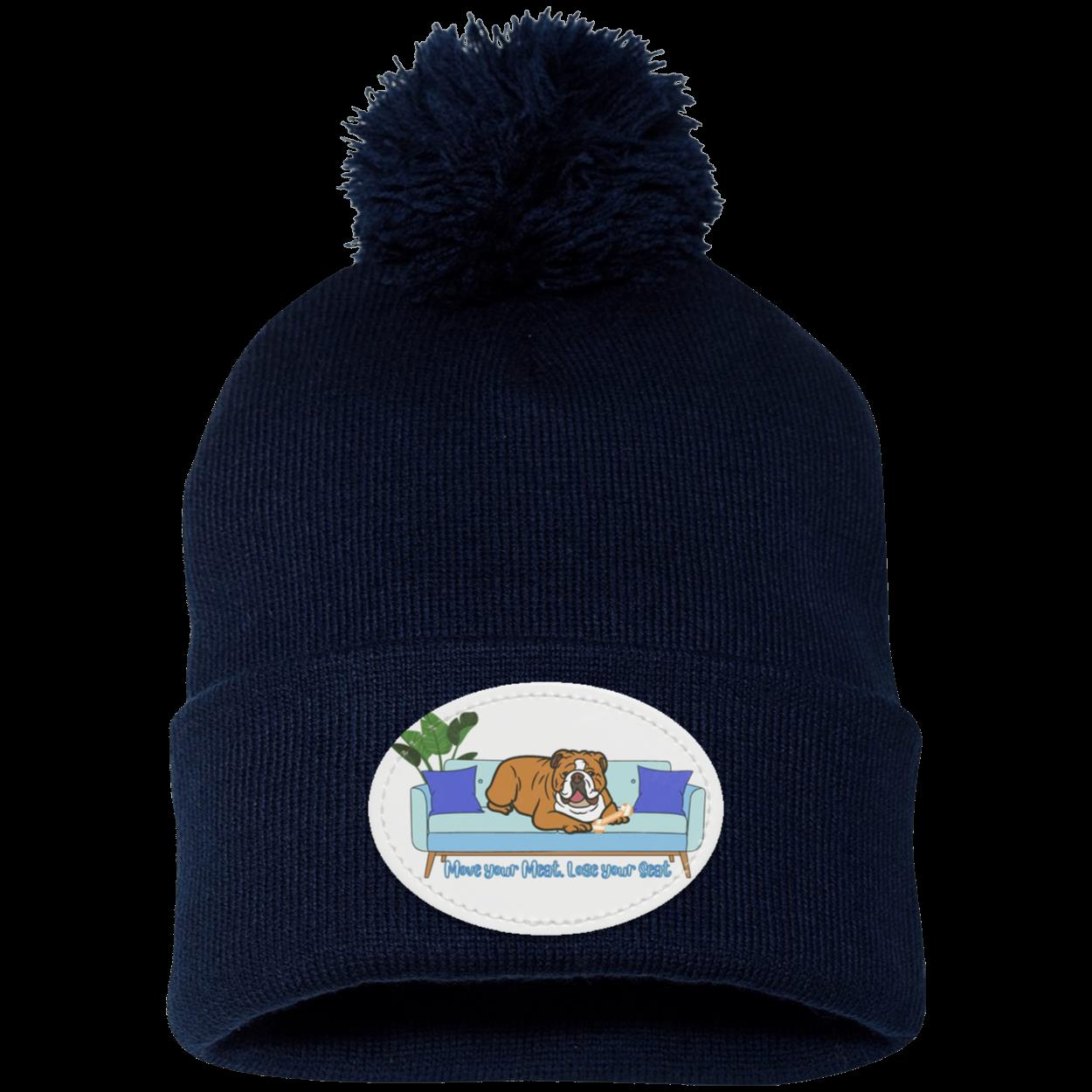 Funny Bulldog Pom Pom Knit Cap