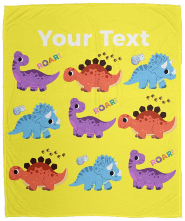 Dinosaur Cozy & Soft Plush Fleece Blanket - 50x60