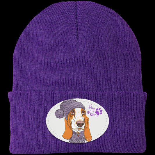 Basset Hound Dog Mom Beanie Hat. Keep your head warm and show your Basset Love.