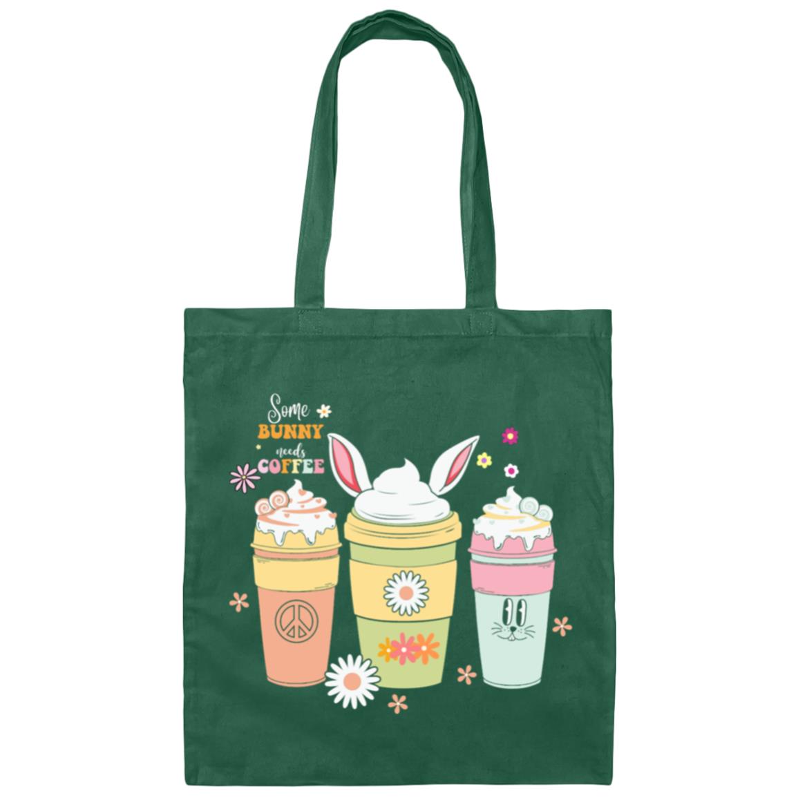 Some Bunny Needs Coffee Tote Bag - Cute Coffee Cup Design