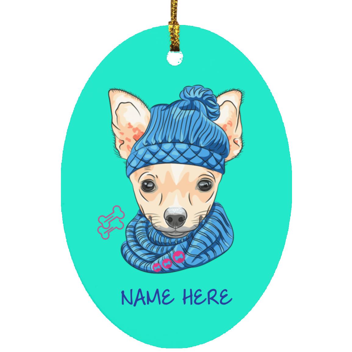 Chihuahua Oval Ornament- FREE Personalization