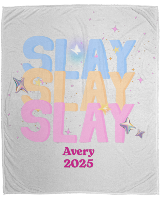 Slay Plush Blanket - Motivational Decor, Cozy Home Accessory for teens