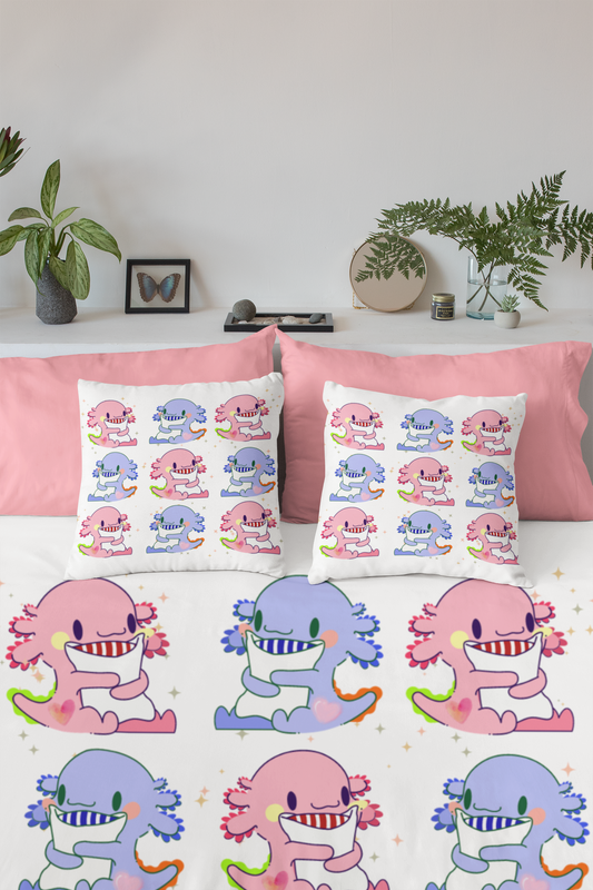 Axolotl Pattern Throw Square Pillow