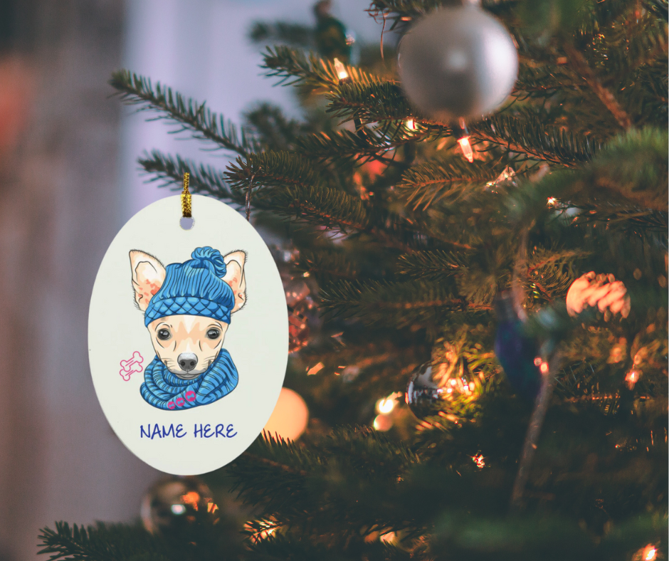 Chihuahua Oval Ornament- FREE Personalization