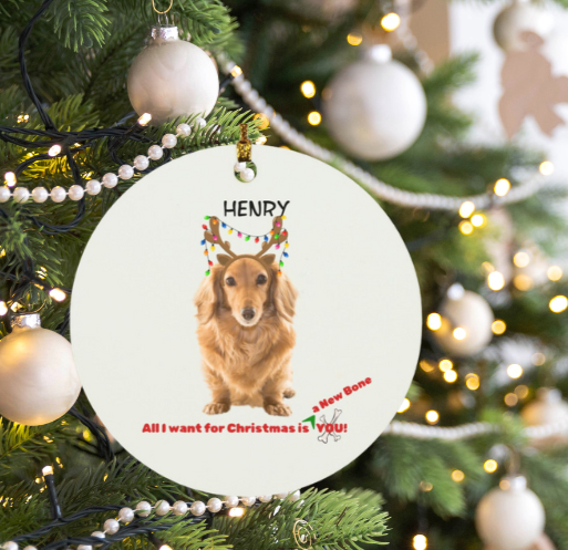 Daschund  PERSONALIZED Ornament