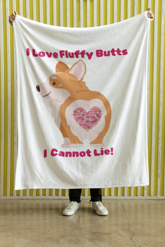 CORGI FLUFF BUTT Cozy Plush Fleece Blanket - 30x40in