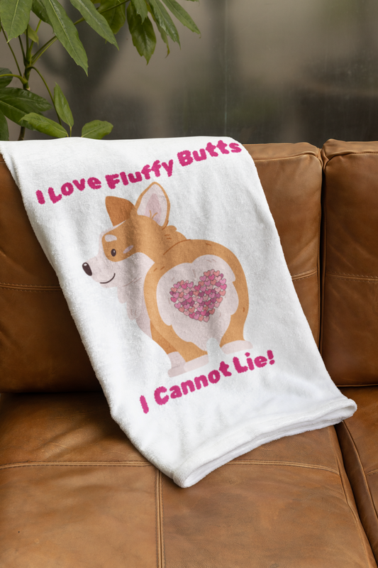 Corgi Fluffy Butts Cozy Plush Fleece Blanket - Size 50x60in