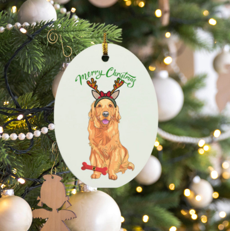 Golden Retriever Oval Ornament