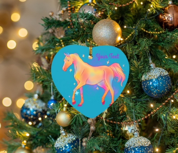 Horse Heart Ornament- FREE PERSONALIZATION