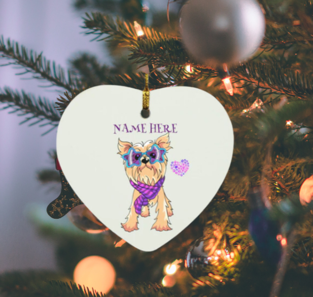 Yorkshire Terrier-Heart Ornament