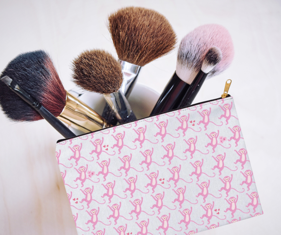 Monkey Themed Make Up Pouch