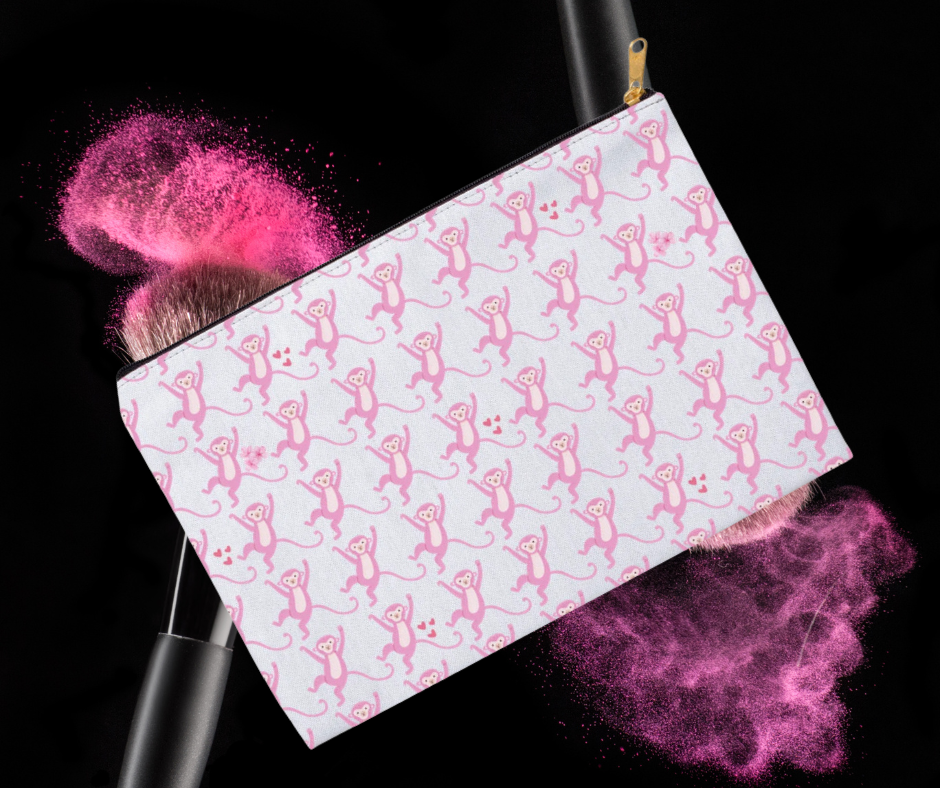 Monkey Themed Make Up Pouch