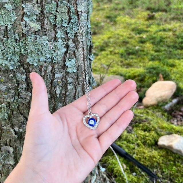 Evil Eye Heart Necklace