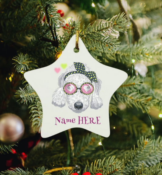 Poodle Star Ornament- FREE PERSONALIZATION